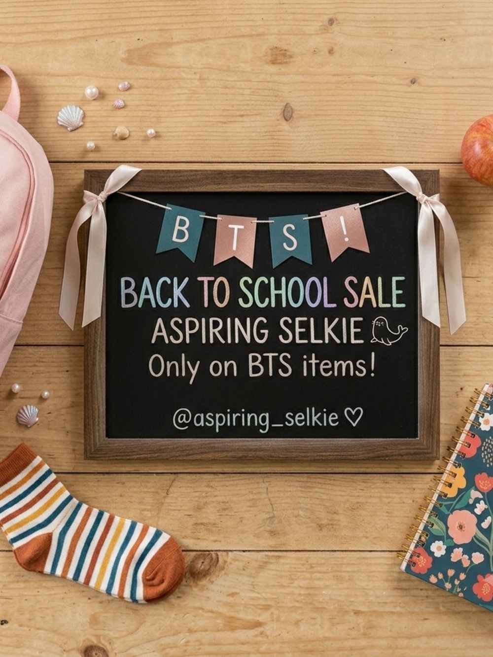 Chalkboard Back to School Sale Sign - Multicolor Text